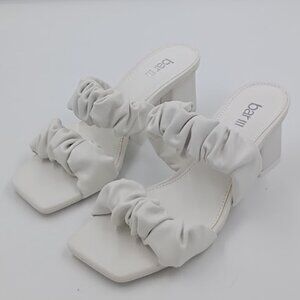 Bar III Careena Ruched Strap Dress Sandals, White, Women's Size 6.5